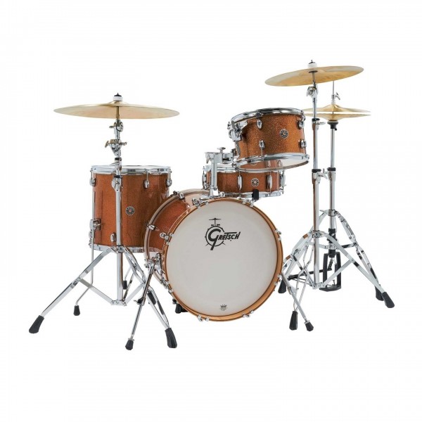Gretsch Catalina Jazz 18" 4pc DW 6000 Hardware & Cymbal Pack, Bronze Sparkle