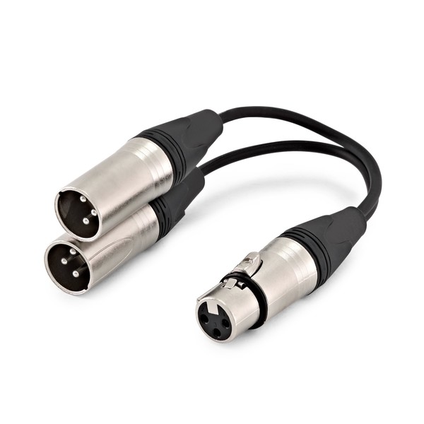 Essentials Dual XLR (M) - XLR (F) Splitter Cable, 15cm