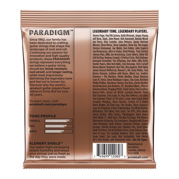 Ernie Ball P02080 Paradigm Extra-Light Phosphor Bronze, 10-50