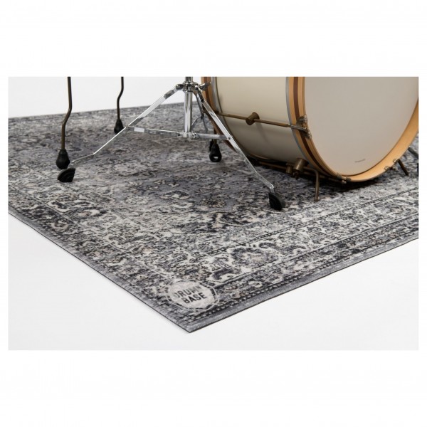 Drum 'n' Bass Vintage Persian Stage Drum Rug, Grey