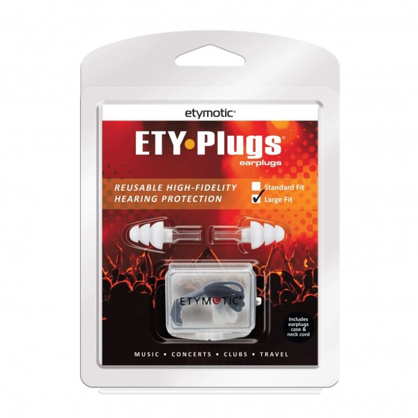 Etymotic ER20 ETY Plug Large Clear Stem White Tip, Clamshell