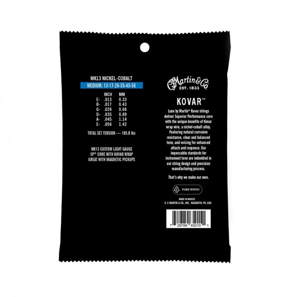 Martin MK13 Luxe Kovar SP Core Acoustic Strings Medium, 13-56