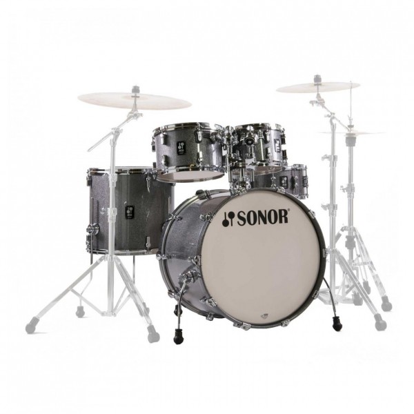 Sonor AQ2 22" 5pc Drum Kit With Free Hardware, Titanium Quartz