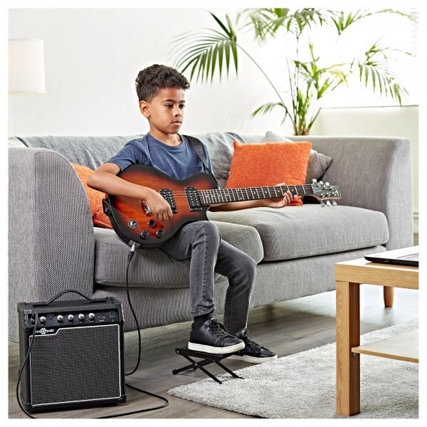 3/4 New Jersey Classic Electric Guitar + Amp Pack, Black