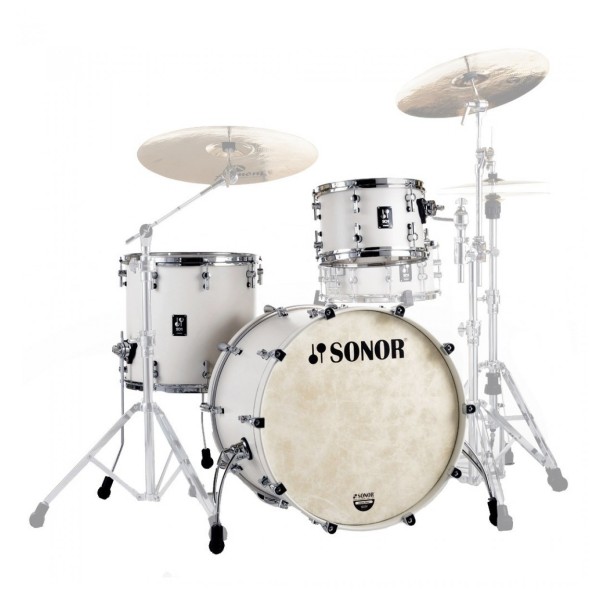 Sonor SQ1 22" 3 Piece Shell Pack w/Free Snare, Satin Pure White