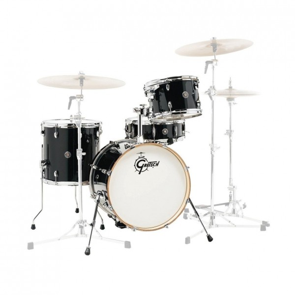 Gretsch Catalina Jazz 18" 4pc DW 6000 Hardware & Cymbal Pack, Piano Black