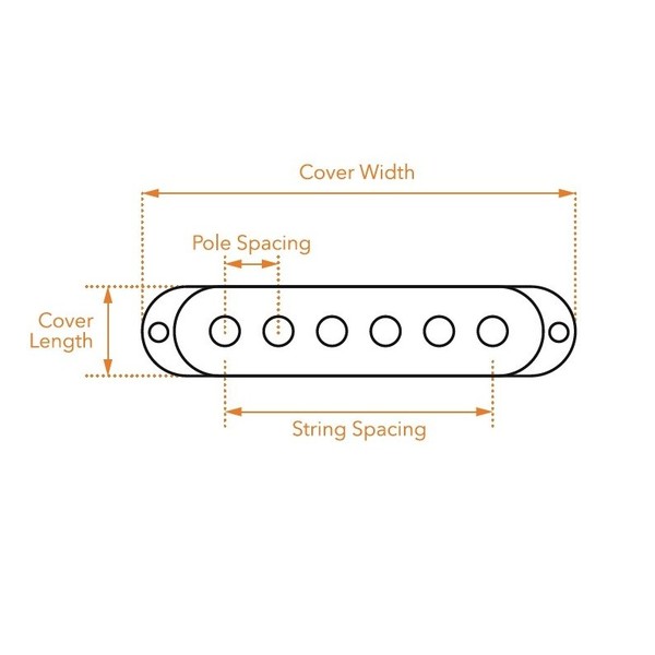 Guitarworks Single Coil Pickup Cover, White (Pack of 3)