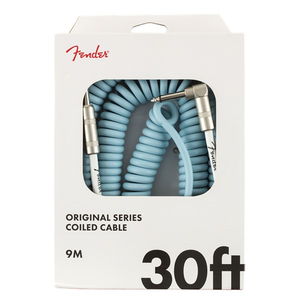 Fender Original 30ft Coil Straight/Angle Instrument Cable, Daphne Blue