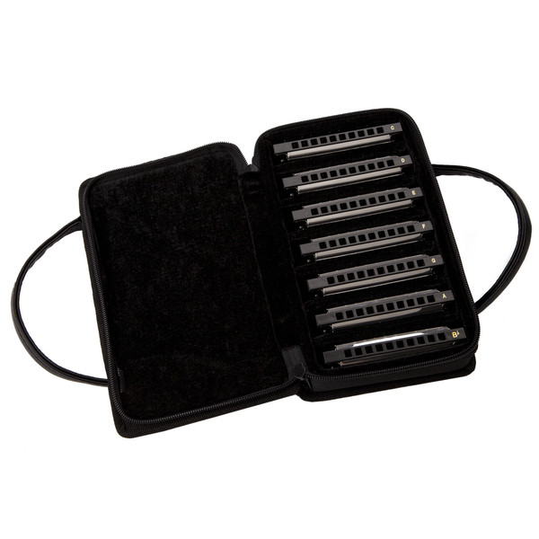 Fender Blues Deluxe 7 Piece Harmonica Set, with Case