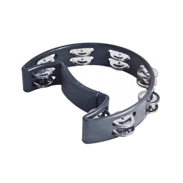 Performance Percussion 1/2 Moon Tambourine, Black