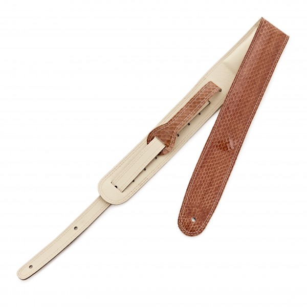 DSL SKG25 Snakeskin 2.5" Guitar Strap, Peanut