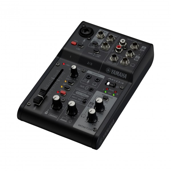 Yamaha AG03 MK2 3 Channel Mixer with USB Interface, Black