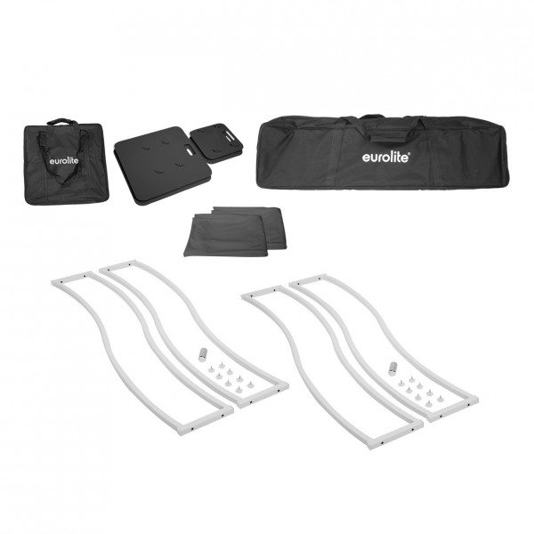 Eurolite 150cm Curved Stage Stands with Cover and Bag, Black