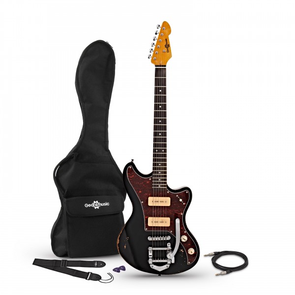 Seattle Select Legacy Electric Guitar by Gear4music, Vintage Black
