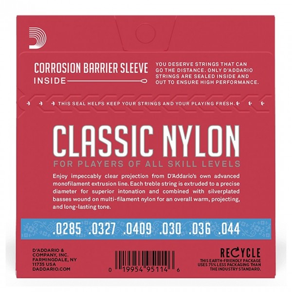 D'Addario EJ27H Classic Nylon Silverplated Wound Guitar Strings