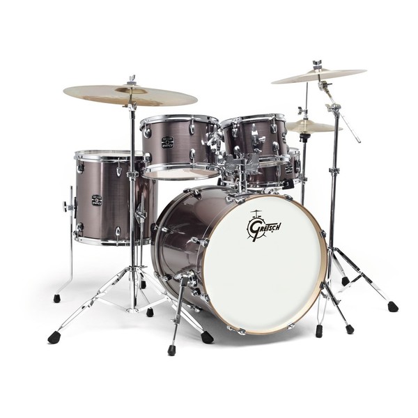 Gretsch Energy 20" Drum Kit w/ Hardware & Paiste 101 Set, Grey Steel