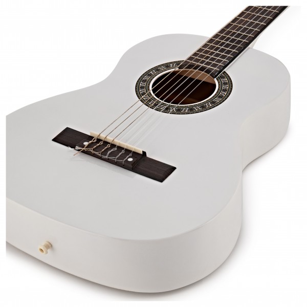 3/4 Classical Guitar, White, by Gear4music
