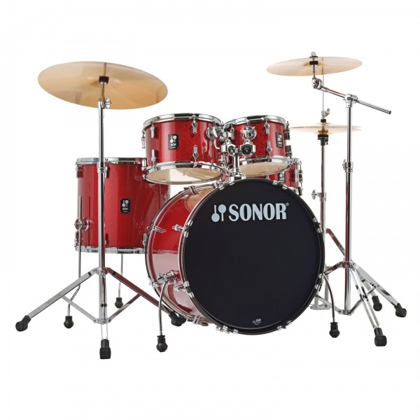 Sonor AQX 20" 5pc Drum Kit w/Hardware, Red Moon Sparkle