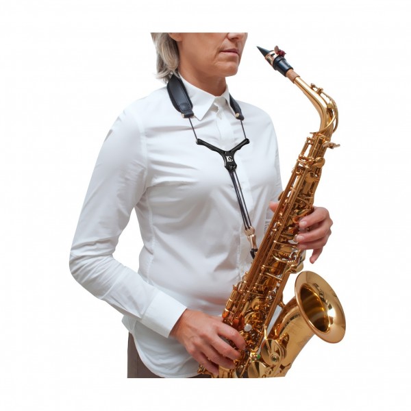 BG SAT Saxophone Zen Strap, Metal Snap Hook, Black