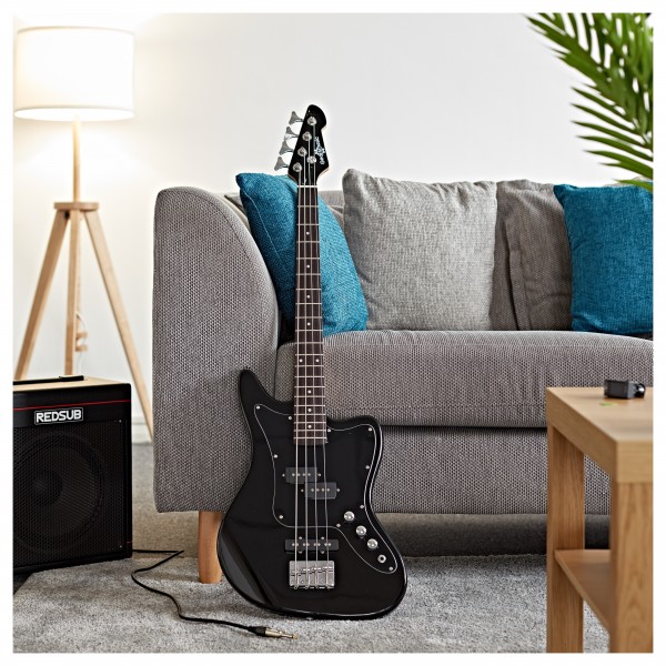 Seattle Short Scale Bass Guitar by Gear4music, Black