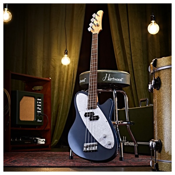 Hartwood Satellite Bass Guitar, Metallic Blue