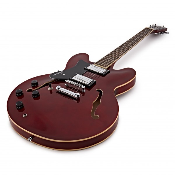 Hartwood Revival Left Handed Semi Acoustic Guitar, Cherry Red