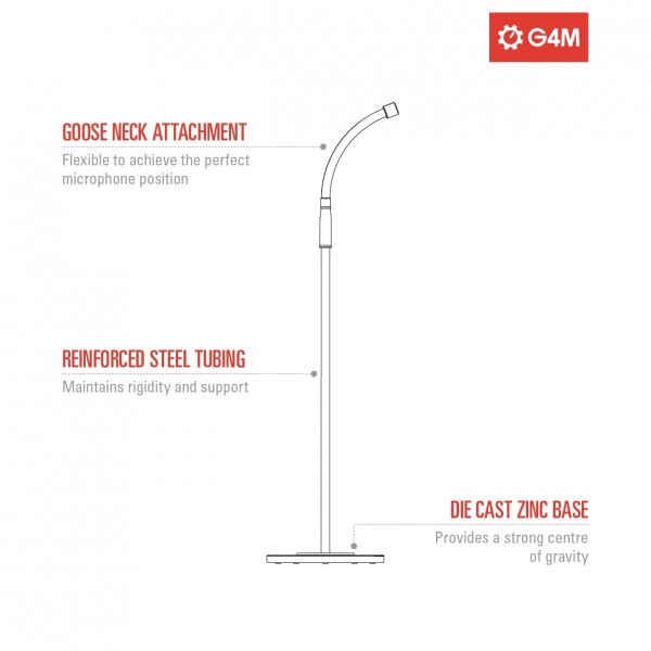 G4M Goose Neck Cast Base Microphone Stand