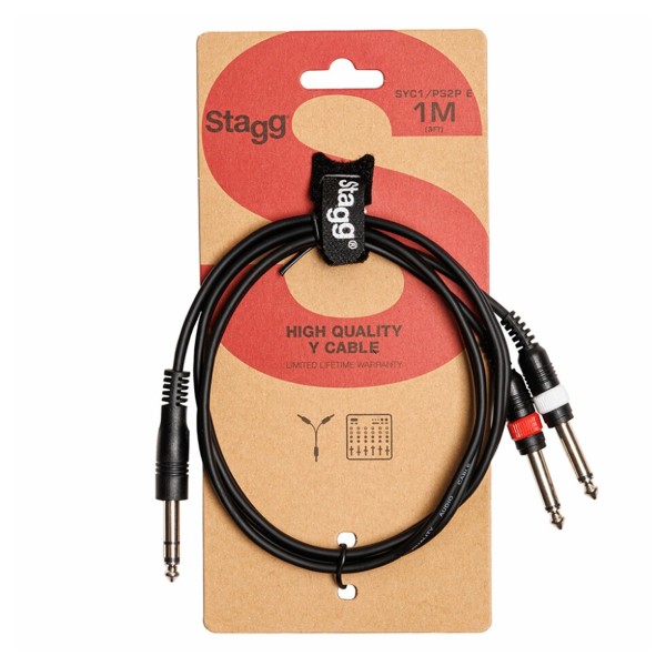Stagg SYC1/PS2P E 1/4 Inch Balanced Jack to Dual Mono Jack, 1m