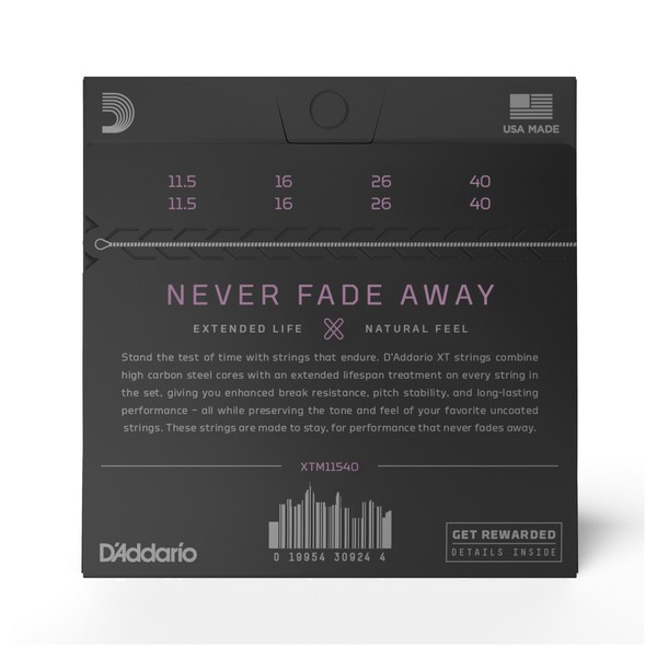 D'Addario XTM11540 XT Phosphor Bronze Mandolin Strings, 11.5-40