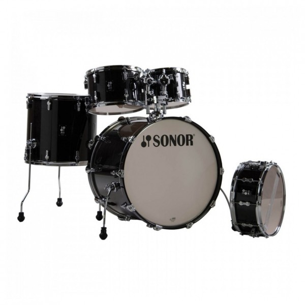 Sonor AQ2 20" 5pc Pro Drum Kit w/Cymbals, Transparent Black