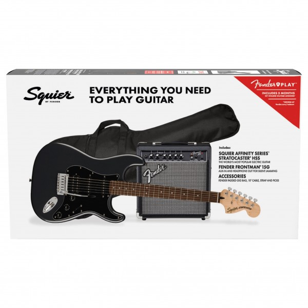 Squier Affinity Stratocaster HSS Pack, Charcoal Frost Metallic