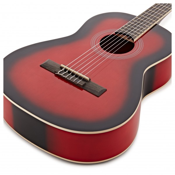 Deluxe 3/4 Classical Guitar by Gear4music, Trans Red Burst