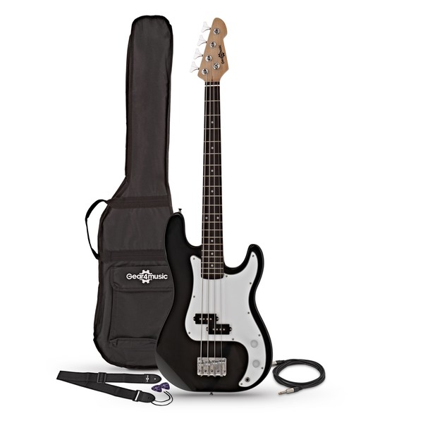 LA Short Scale Bass Guitar by Gear4music, Black