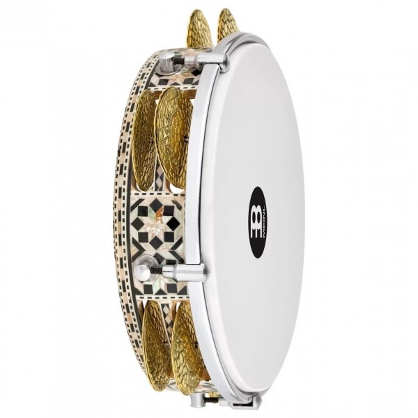 Meinl Artisan Edition 8 3/4" Riq Drum, White Burl, Mosaic Royale