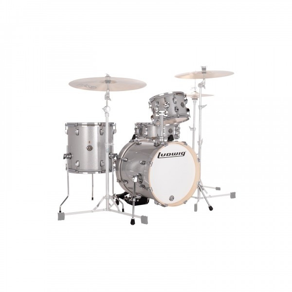 Ludwig Breakbeats 16" Drum Kit Bundle, Silver Sparkle