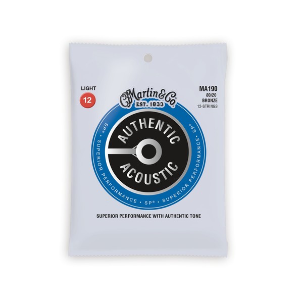 Martin MA190 Authentic Acoustic SP 80/20 12-String Light, 12-54