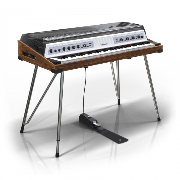 Rhodes MK8 Piano, Deluxe Silver with Walnut Case and Smoked Hood