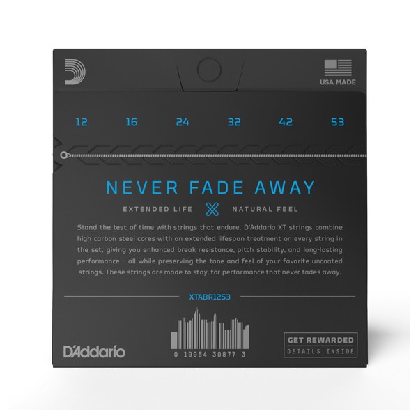 D'Addario XTABR1253 XT 80/20 Bronze Light Acoustic Strings, 12-53