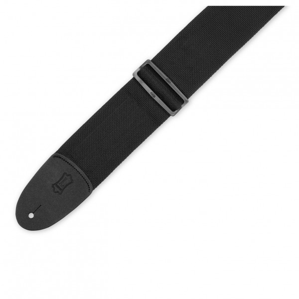 Levy's M8P3-XL Extra Long Poly Strap 3" w/ Leather Ends, Black