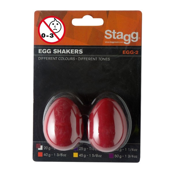 Stagg Plastic Egg Shakers, Red