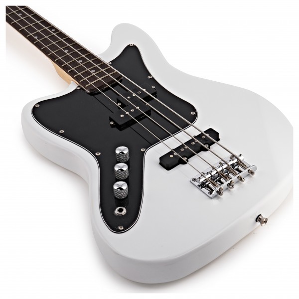 Seattle Left Handed Bass Guitar by Gear4music, White - Nearly New