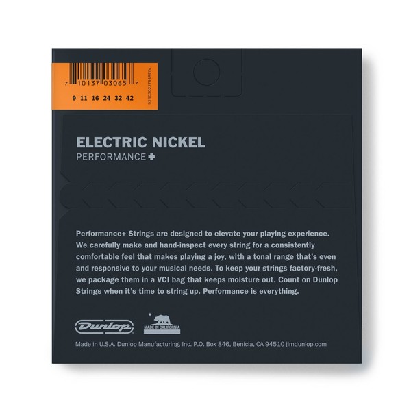 Dunlop DEN0942 Electric Guitar Strings, Nickel Wound, Light 9-42