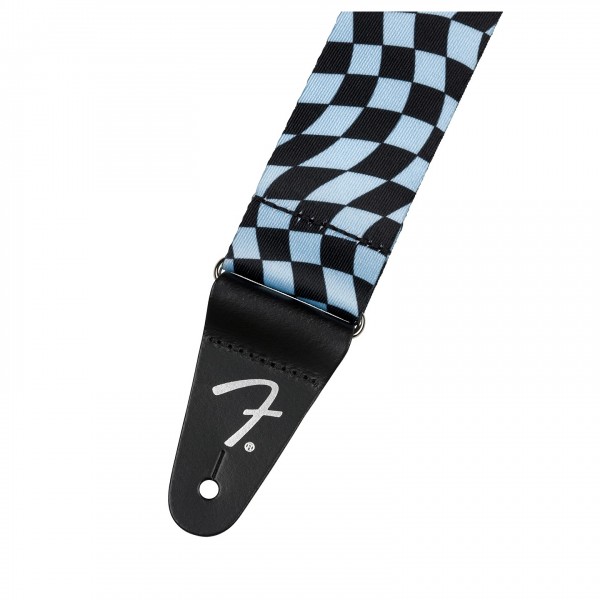 Fender Wavy Checkerboard Polyester Strap, Blue