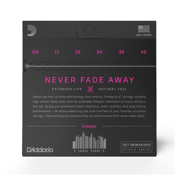 D'Addario XTE0942 XT NPS Super Light Guitar Strings, 9-42