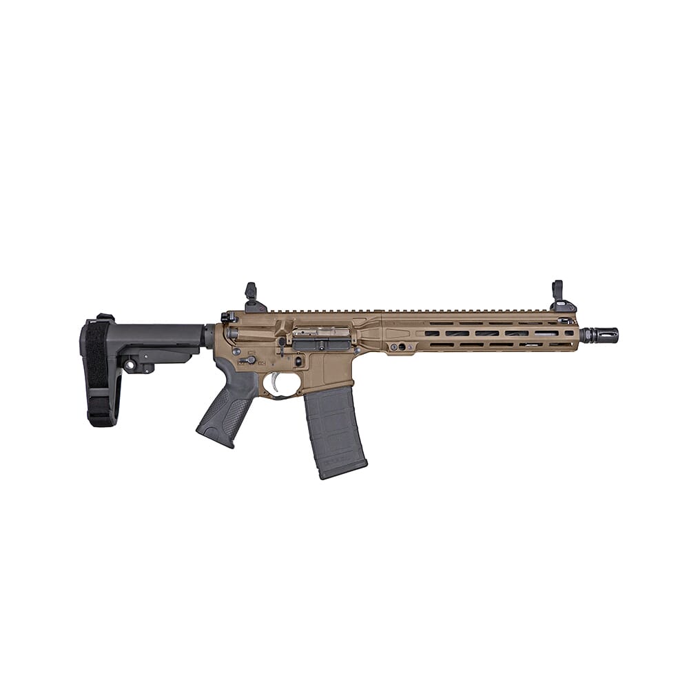 LWRC ICMKII 5.56mm 12" 1/10 1/2x28 Flat Dark Earth Pistol w/SBA3 Brace ICMKIIP5CK10SBA3