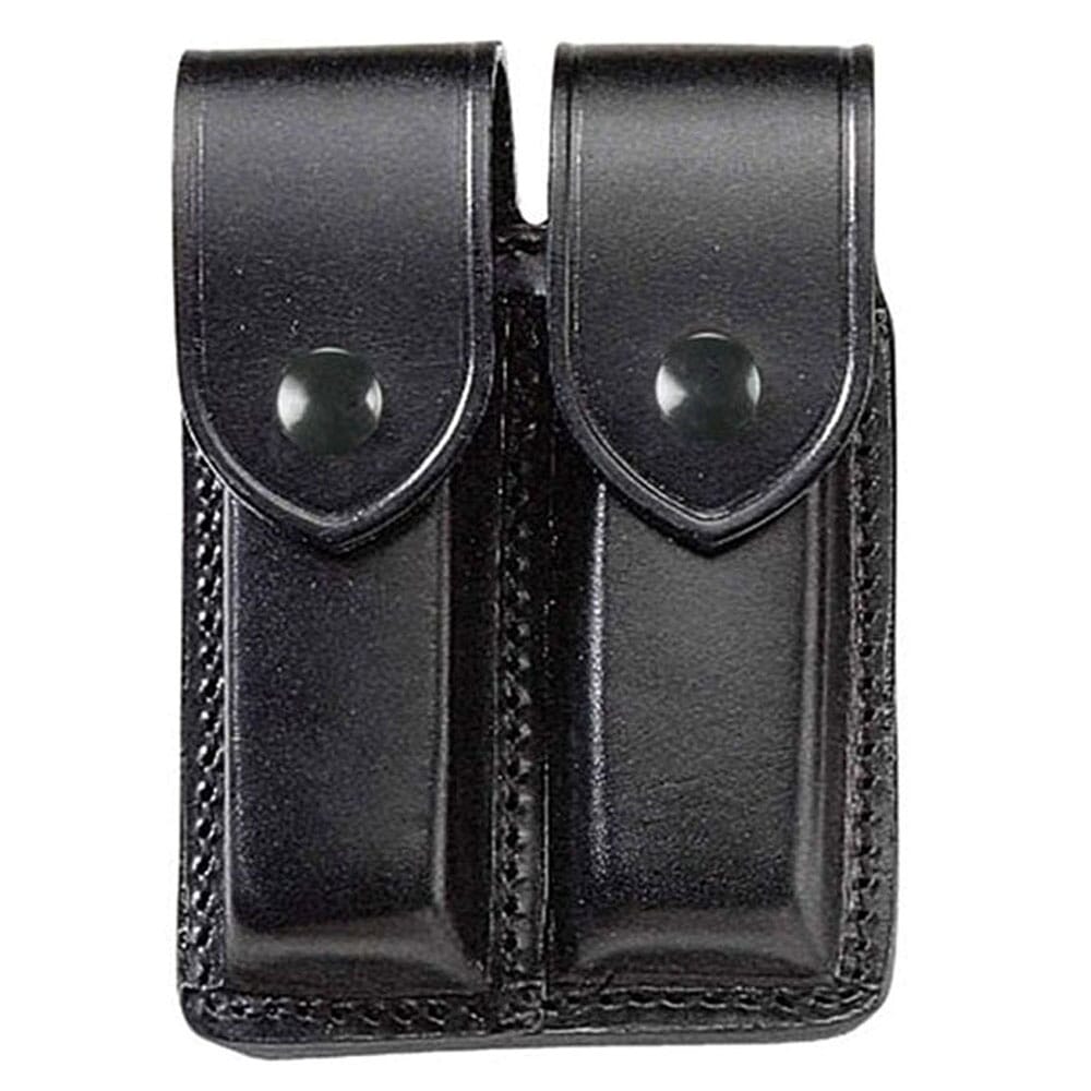 Beretta Black Double Leather Magazine Pouch w/Flap E03563