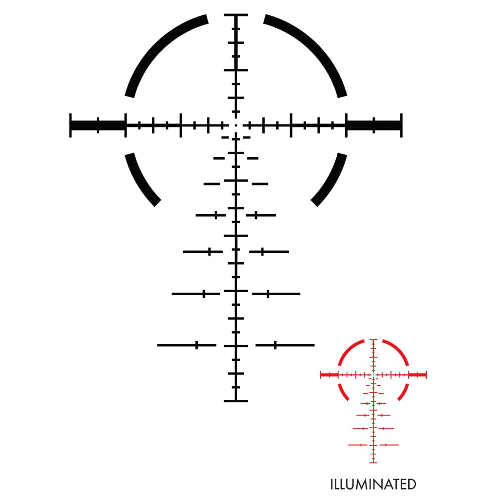US Optics TS 1-8x24mm; 30 mm Tube; Digital Red FFP RBR Reticle Riflescope TS-8X RBR