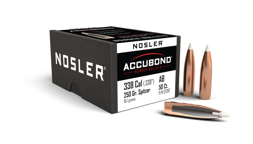 Nosler AccuBond AB - 338 250g SP (50ct, M/P of 3) Bullets 57287