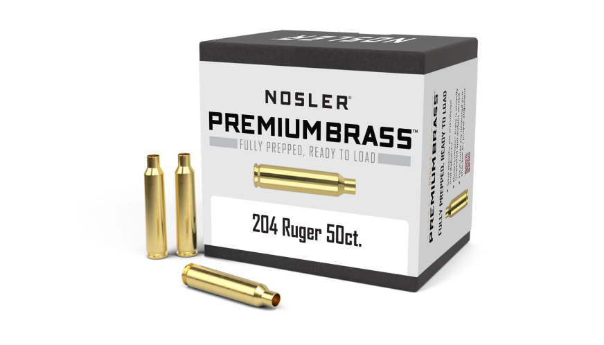 Nosler Premium Brass Box Brass - 204 Rug (50ct) Brass 10056