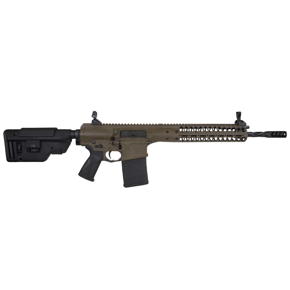 LWRC REPR MKII 7.62x51 16.1" 1:10" 5/8x24 Spiral Fluted Bbl Patriot Brown Side Charge Rifle REPRMKIIR7PBCF16SC